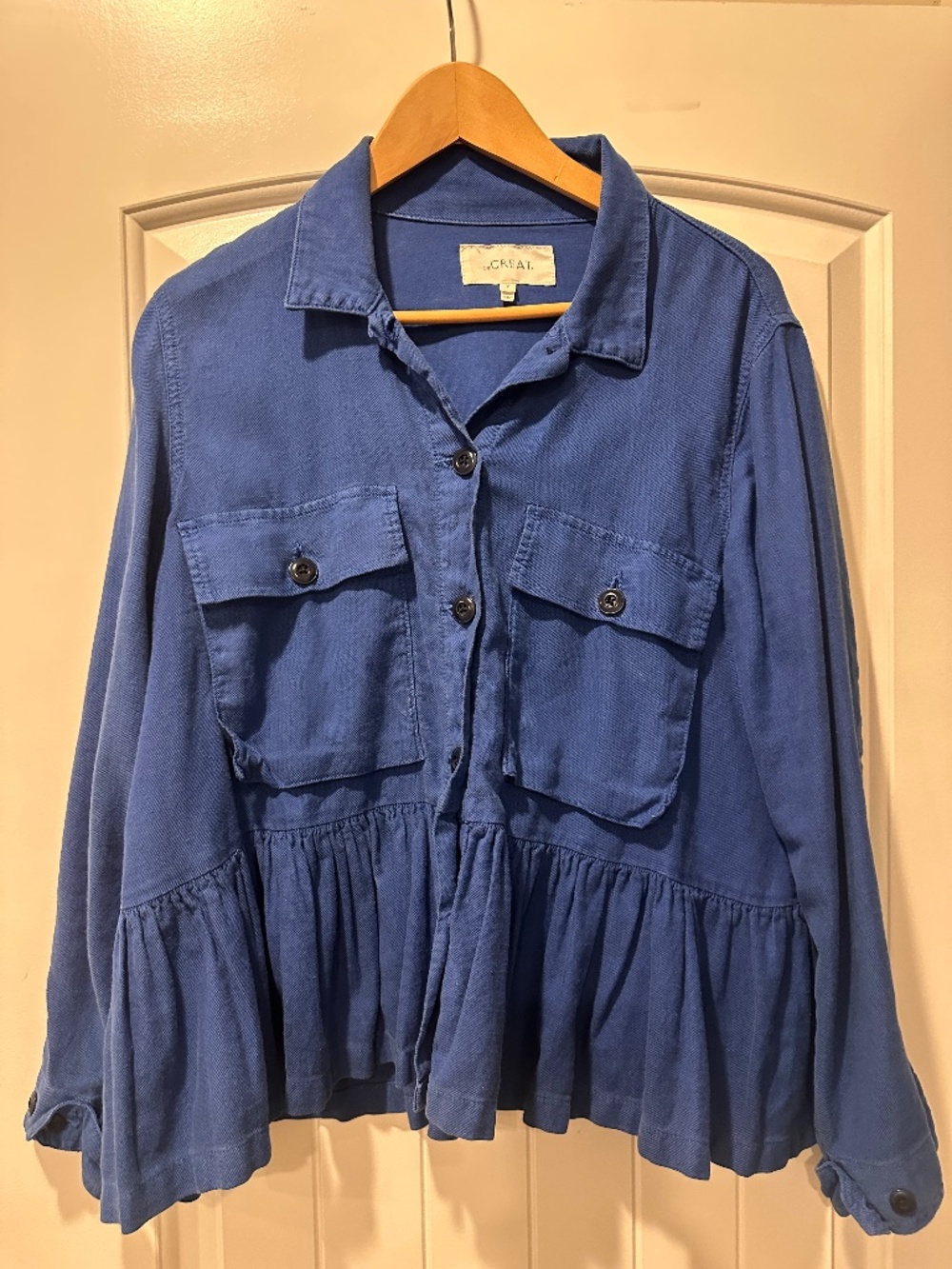 *Like New* The GREAT Flutter Army Jacket French Blue - Size 2 / M